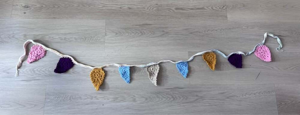 Handmade Crochet Multicolor Flag Bunting Garland